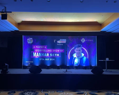 Comedy show event at a party hall in Thane, Ghodbunder Road