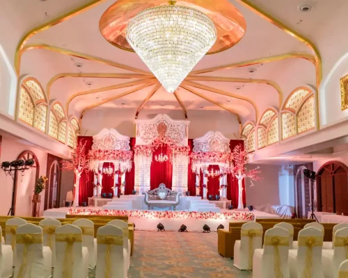 Wedding stage setup at a banquet hall in Vashi, Navi Mumbai