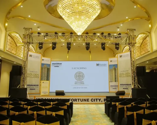 Corporate event setup at a banquet hall in Navi Mumbai